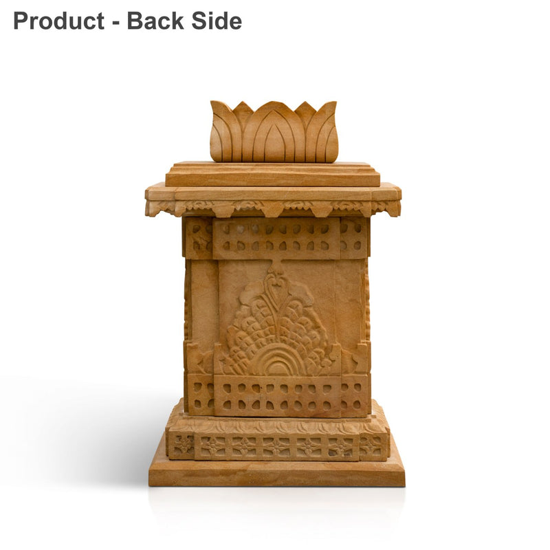 Sandstone Tulsi Pot, Brown Sandstone Hand Carving - Handicraft Bazaar