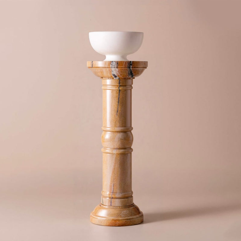 Marble Pedestal Pink - Handicraft Bazaar