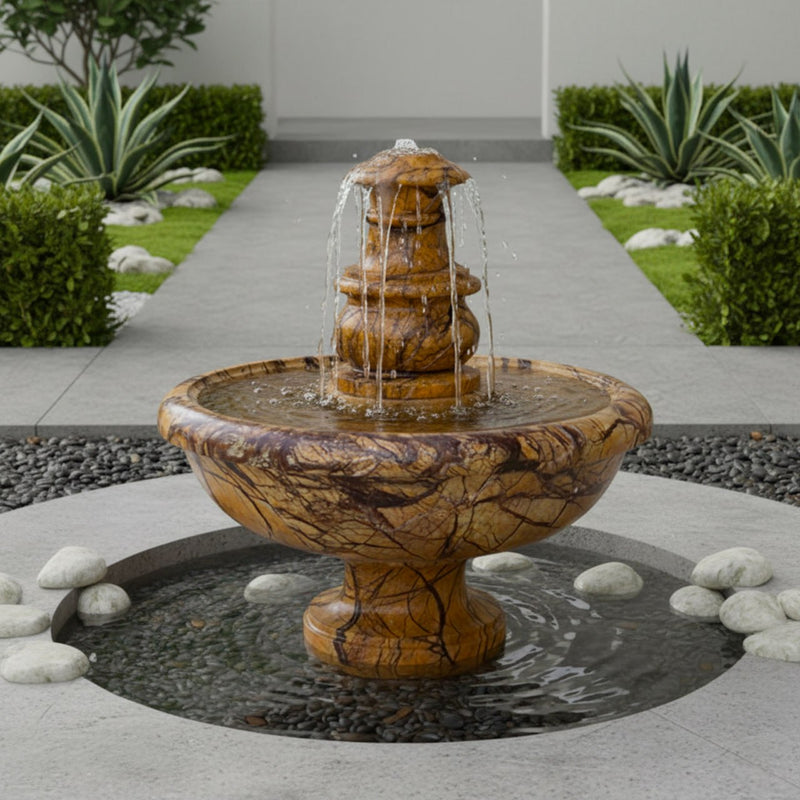 Marble Fountain Rainforest Brown(Small) - Handicraft Bazaar