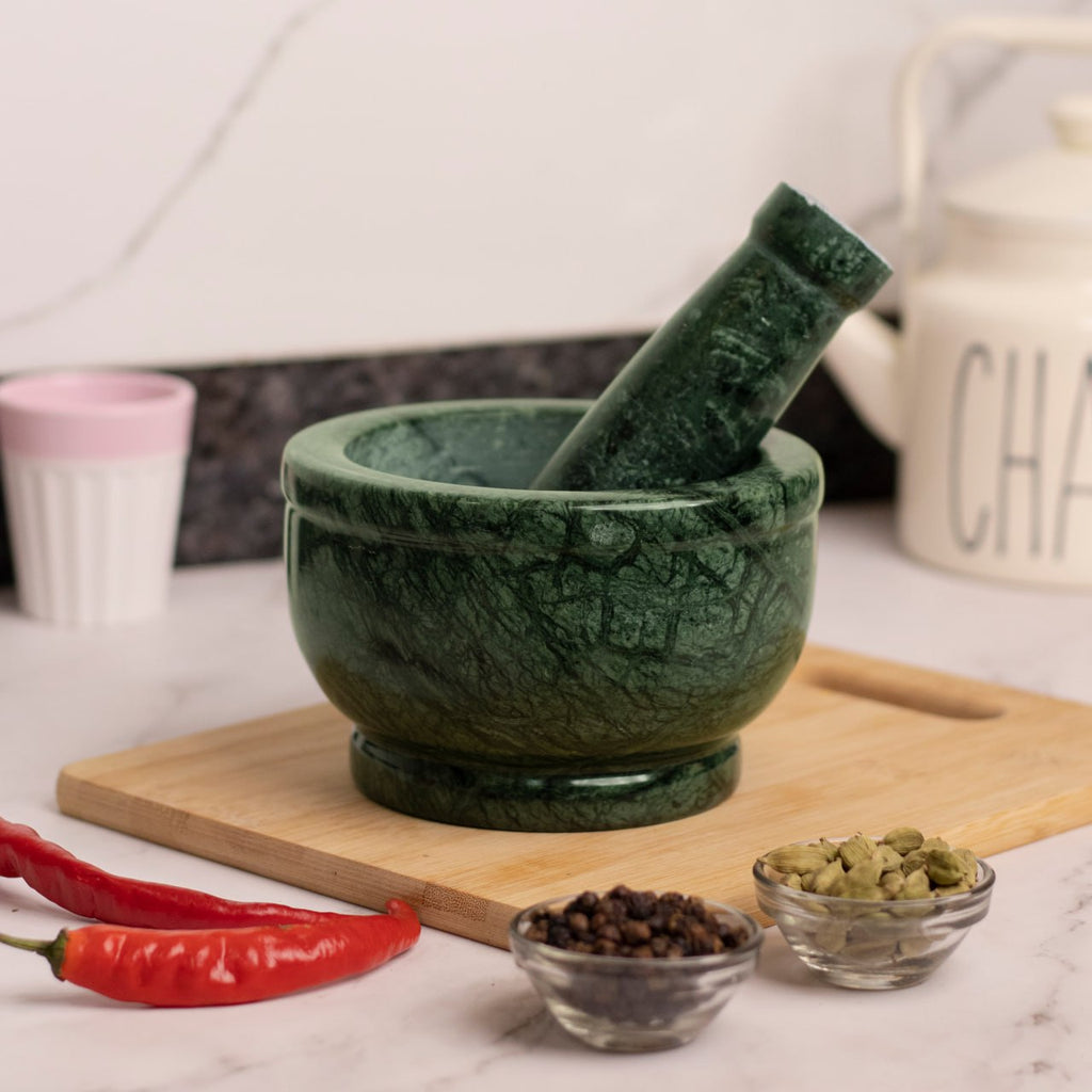 Marble Mortar + Pestle, Carved in India, Ethically Sourced