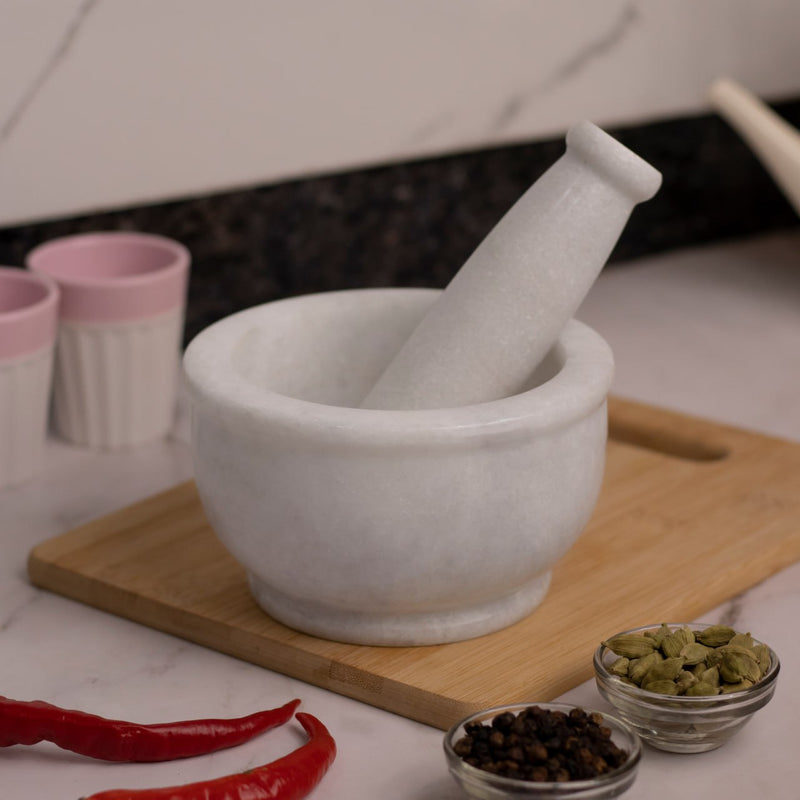 Mortar and Pestle, Wonder White - Handicraft Bazaar