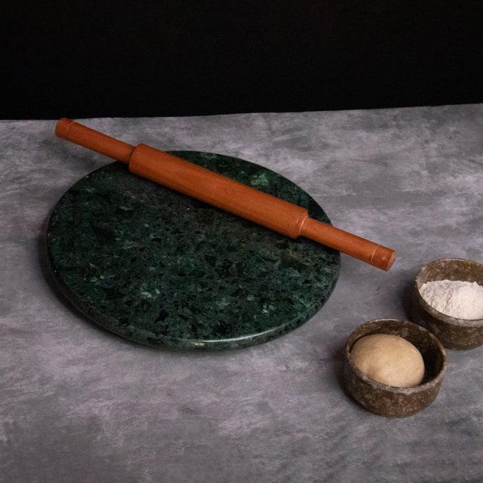 Green Marble Roti Maker (Chakla) - Handicraft Bazaar