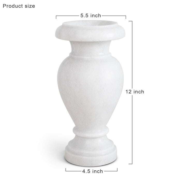 Marble Flower Vase - White