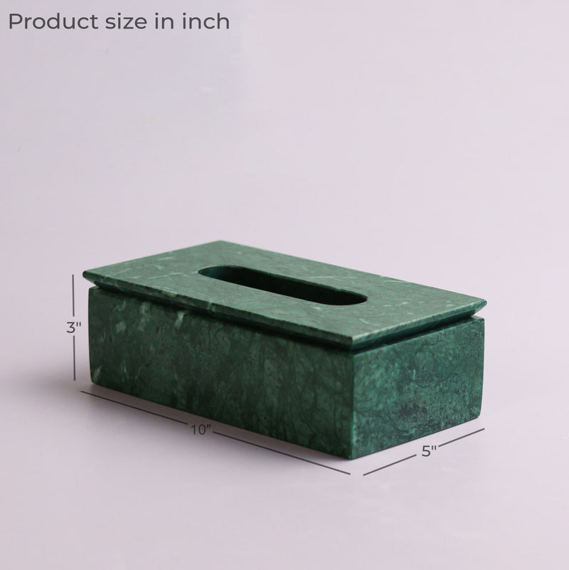 Marble Tissue Box (Green) - Handicraft Bazaar