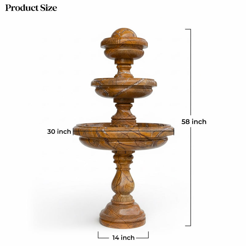 Marble Fountain Rainforest Brown (3 Tier) - Handicraft Bazaar