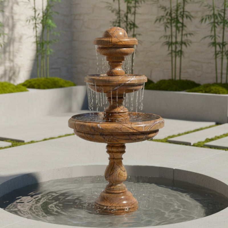 Marble Fountain Rainforest Brown (3 Tier) - Handicraft Bazaar