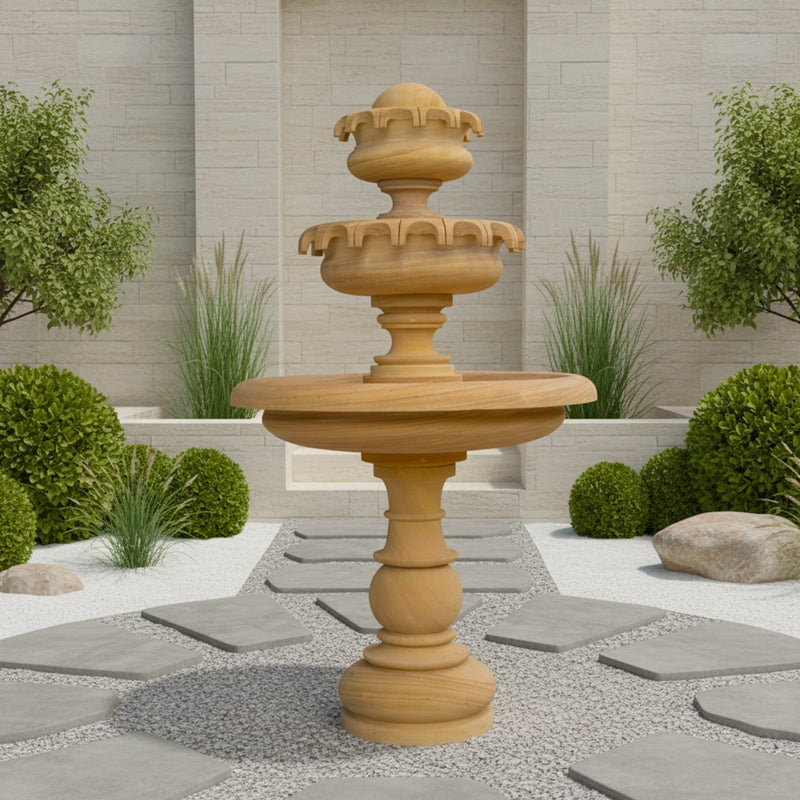 Sandstone Fountain (3-Tier) - Handicraft Bazaar