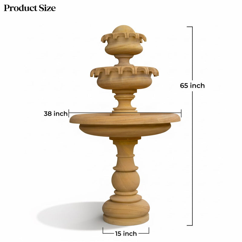 Sandstone Fountain (3-Tier) - Handicraft Bazaar