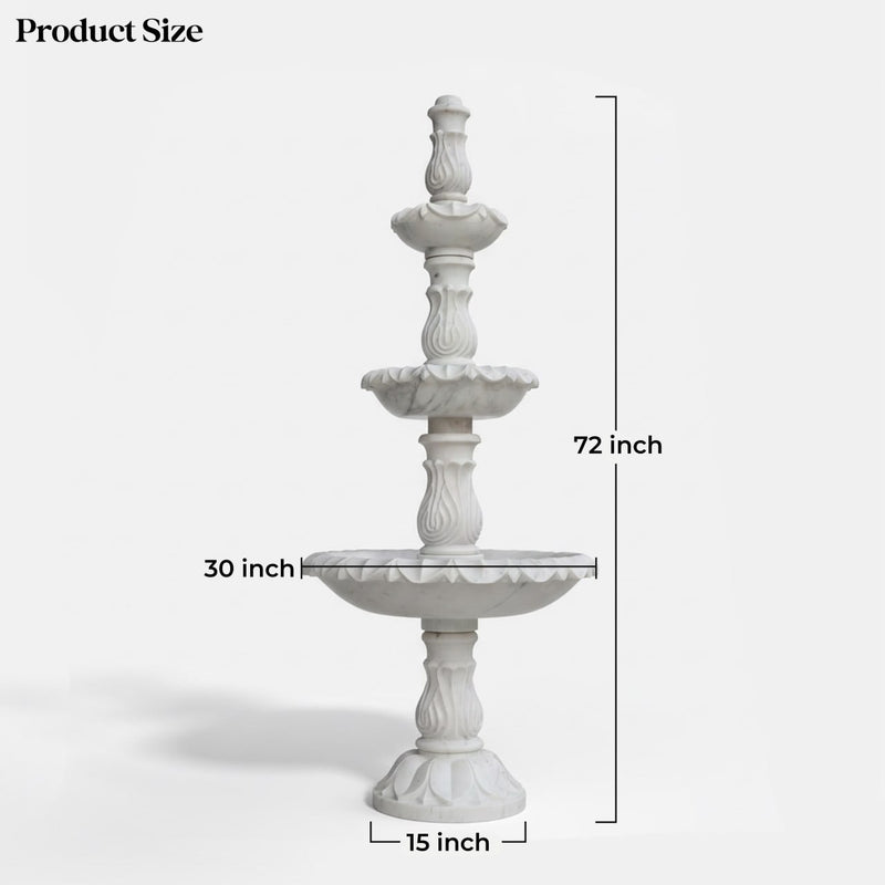 Marble Fountain Banswara (3-Tier) - Handicraft Bazaar