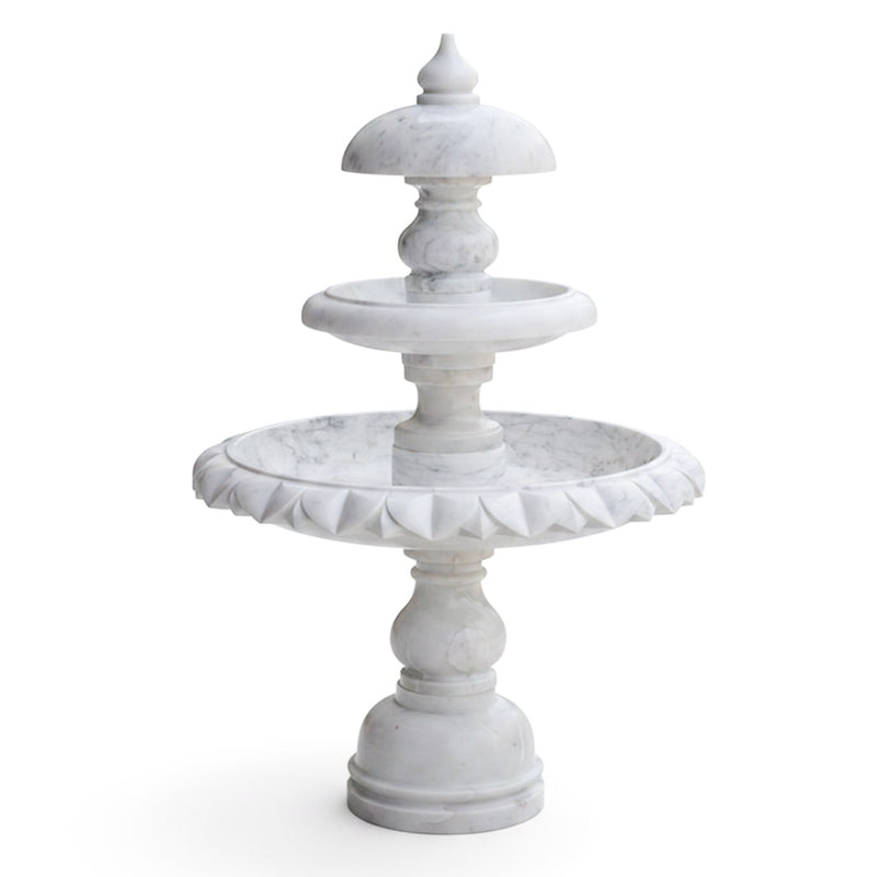 Marble Fountain Banswara Lotus Crown (3-Tier) - Handicraft Bazaar