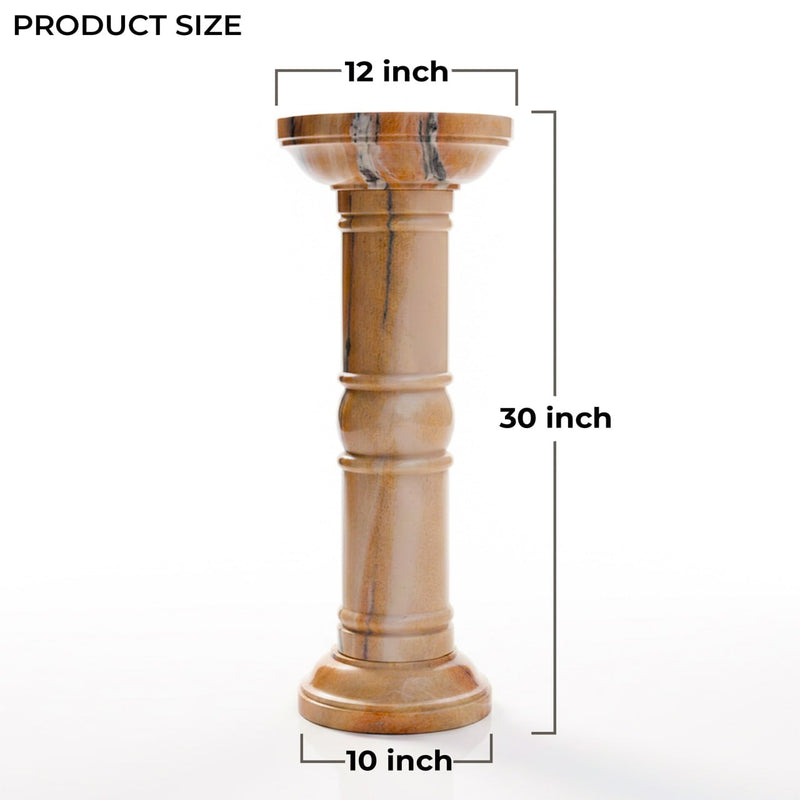 Marble Pedestal Pink - Handicraft Bazaar