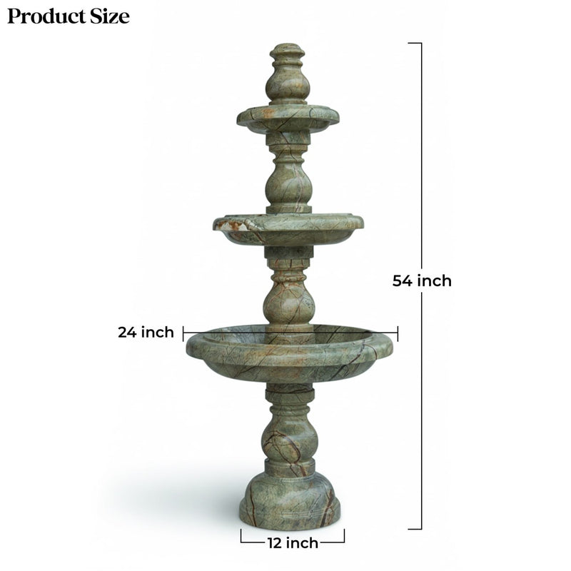 Marble Fountain Rainforest Green(3-Tier) - Handicraft Bazaar