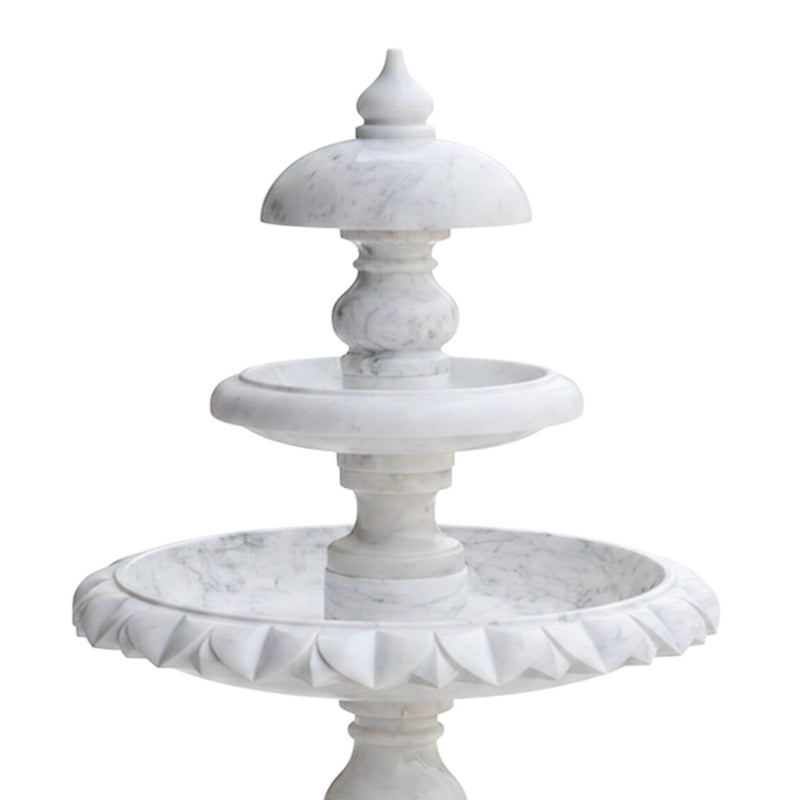 Marble Fountain Banswara Lotus Crown (3-Tier) - Handicraft Bazaar