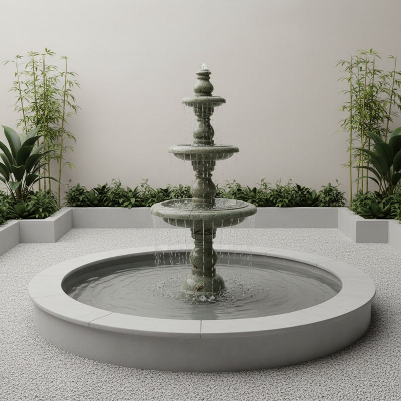Marble Fountain Rainforest Green(3-Tier) - Handicraft Bazaar