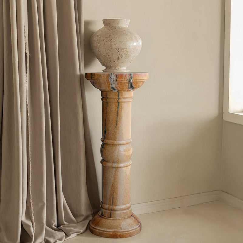 Marble Pedestal Pink - Handicraft Bazaar