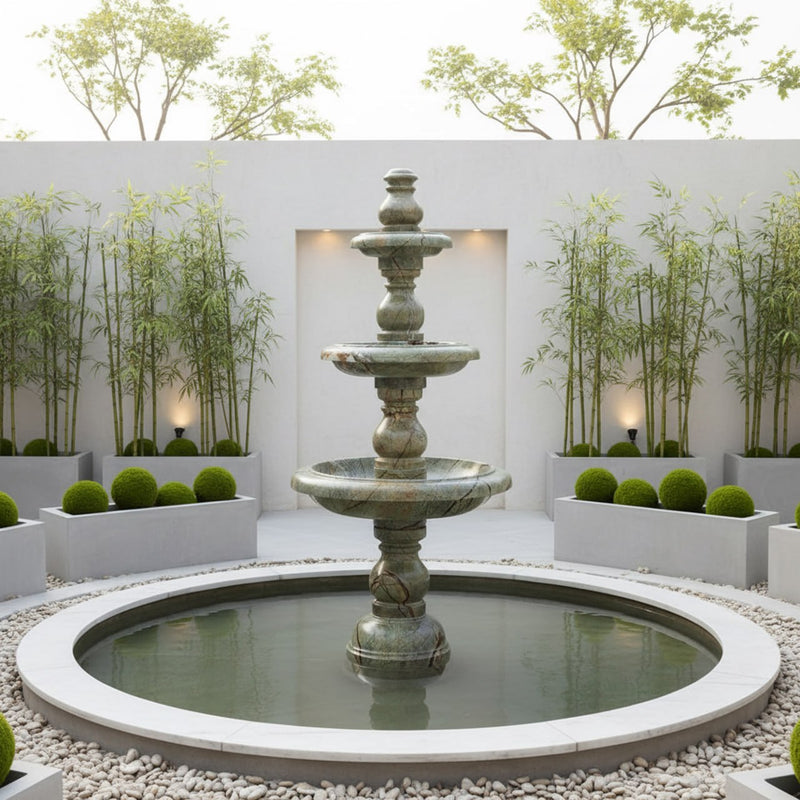 Marble Fountain Rainforest Green(3-Tier) - Handicraft Bazaar