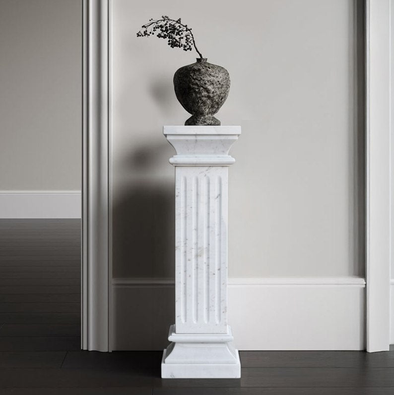 White Marble Pedestal- Handicraft Bazaar