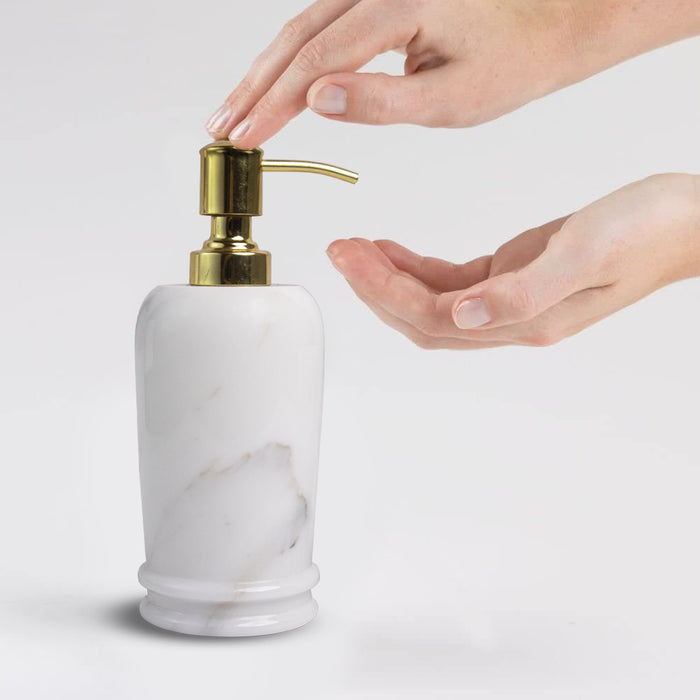 Marble Soap Dispenser (Statuario) | Handicraft Bazaar