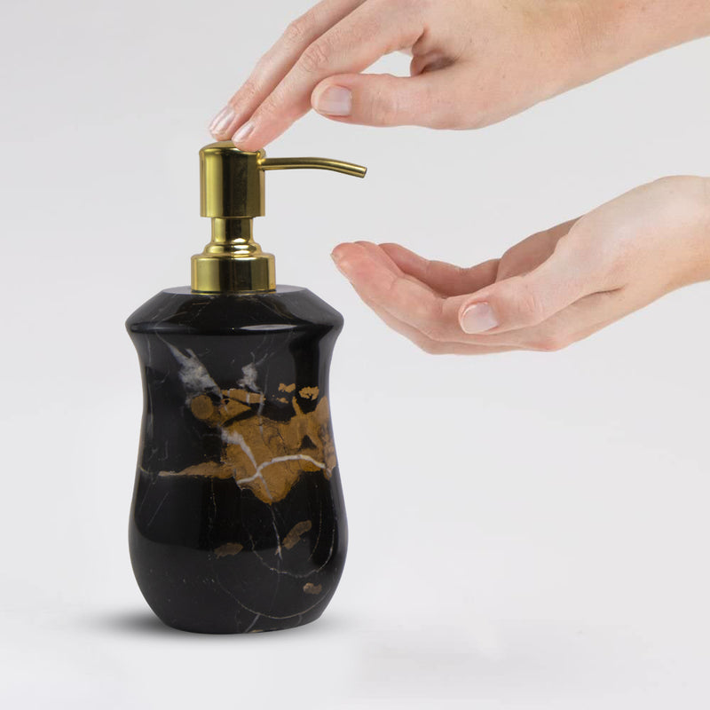 Marble Bathroom Set (Black Portoro) | Handicraft Bazaar