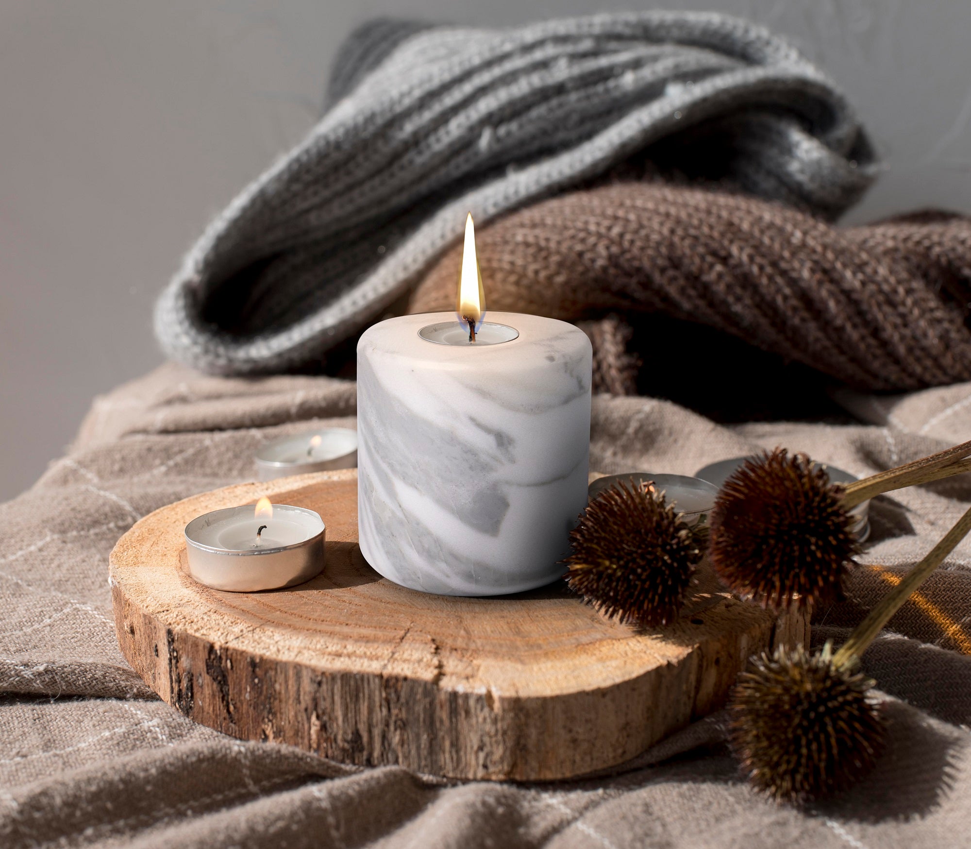 Marble Candle Holder (Statuario) | Handicraft Bazaar