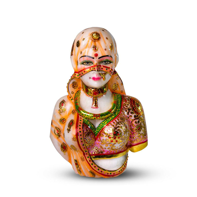 Bani Thani, 15 Inch, White Marble Statue - Handicraft Bazaar