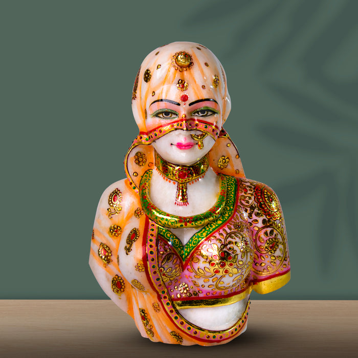 Bani Thani, 15 Inch, White Marble Statue - Handicraft Bazaar