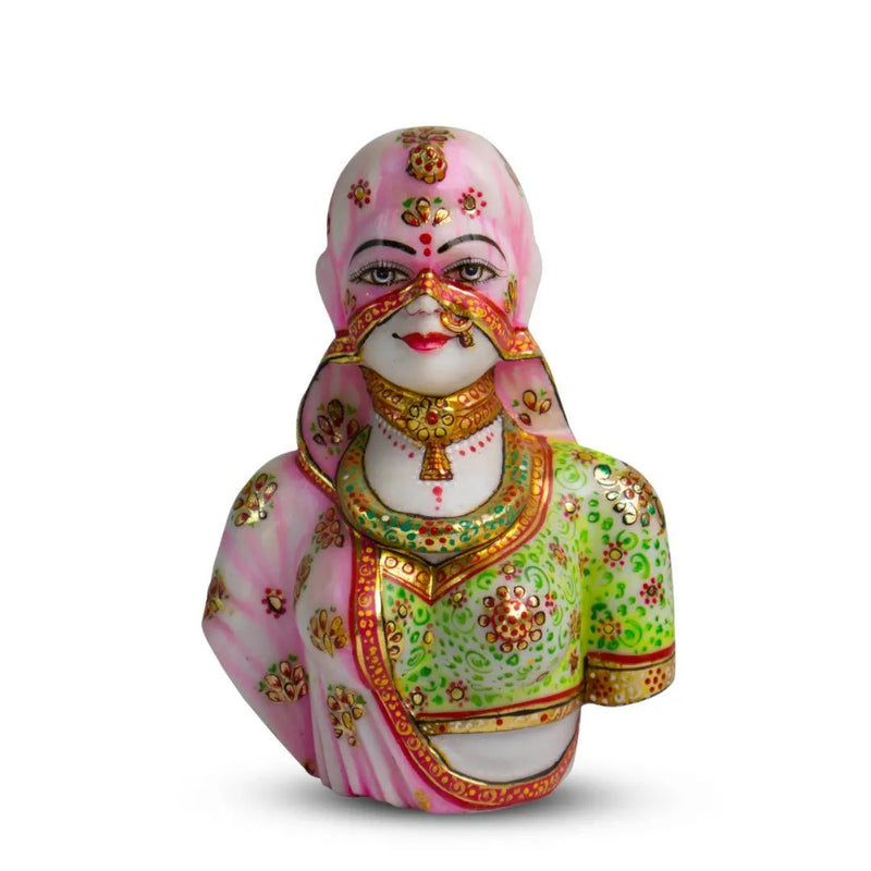 Bani Thani, 9 Inch, White Marble Statue - Handicraft Bazaar
