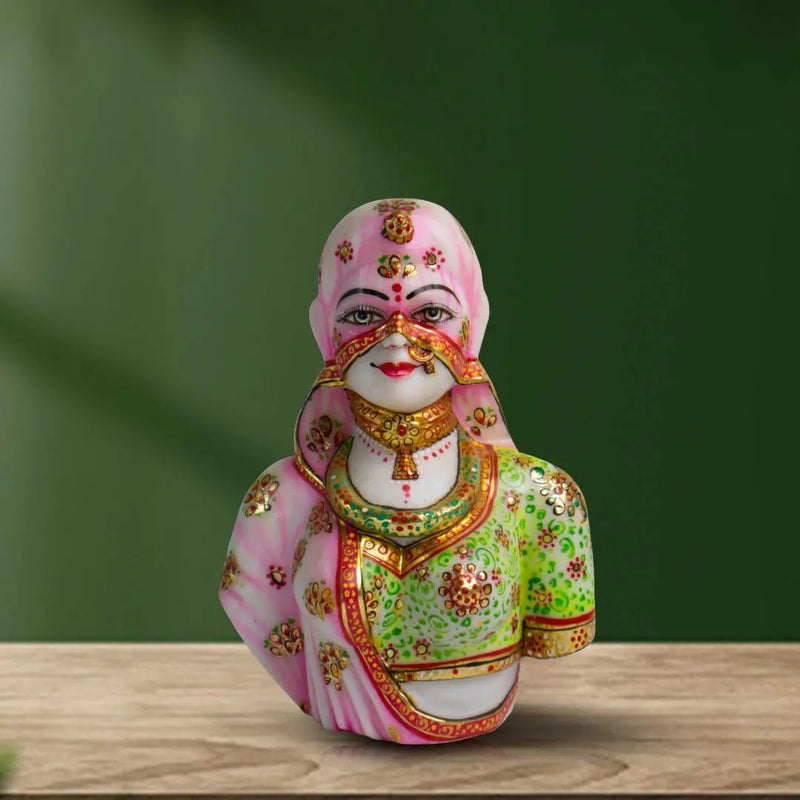 Bani Thani, 9 Inch, White Marble Statue - Handicraft Bazaar