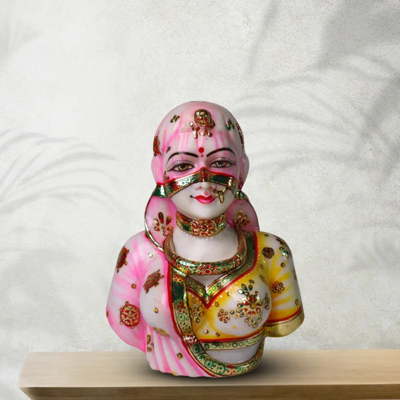 Bani Thani, 12 Inch, White Marble Statue - Handicraft Bazaar