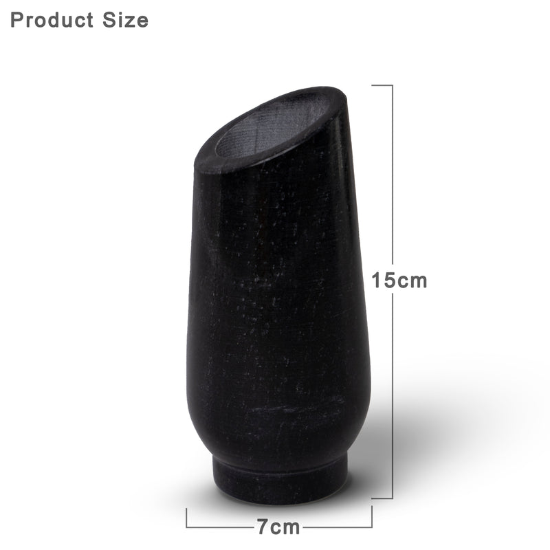 Marble Flower Vase, Black - Handicraft Bazaar