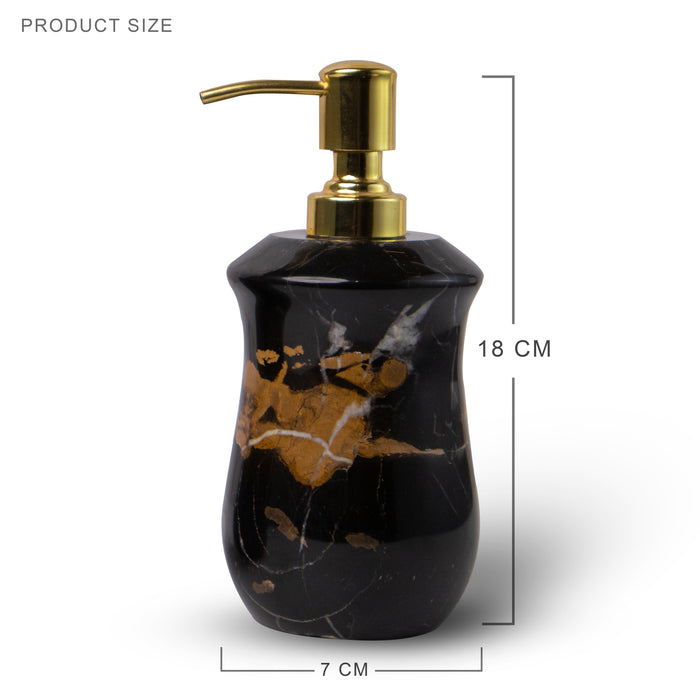 Marble Soap Dispenser (Black Portoro) | Handicraft Bazaar