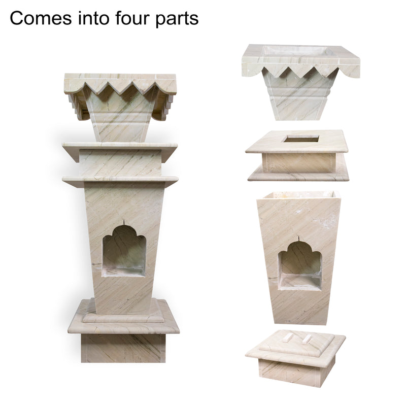 Marble Tulsi Pot, Katni Green - Handicraft Bazaar