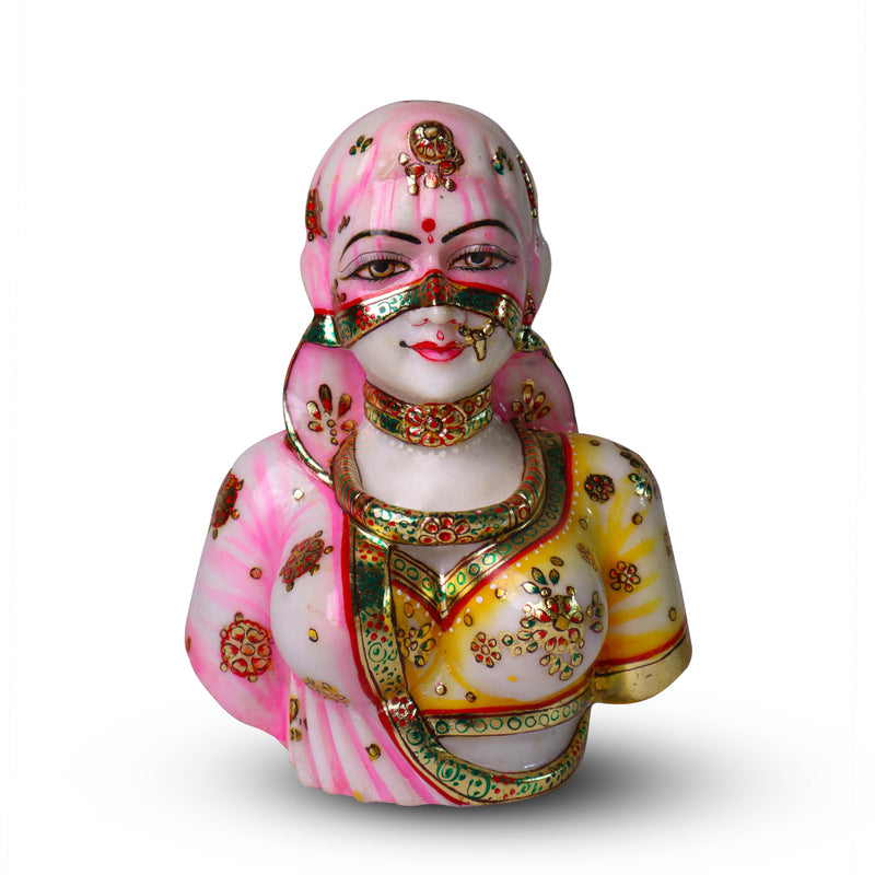 Bani Thani, 12 Inch, White Marble Statue - Handicraft Bazaar