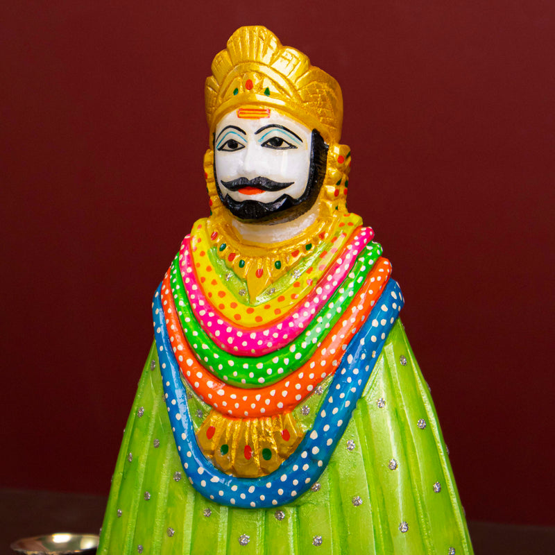 Lord Khatu Shyam, White Marble Statue - Handicraft Bazaar