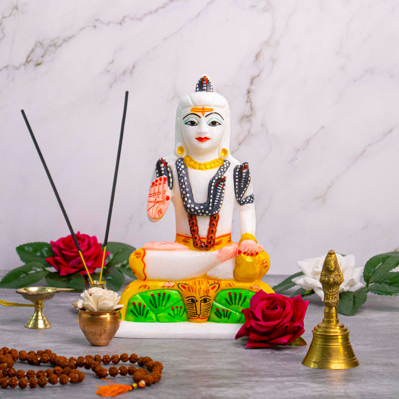 Lord Shiva, White Marble Statue - Handicraft Bazaar
