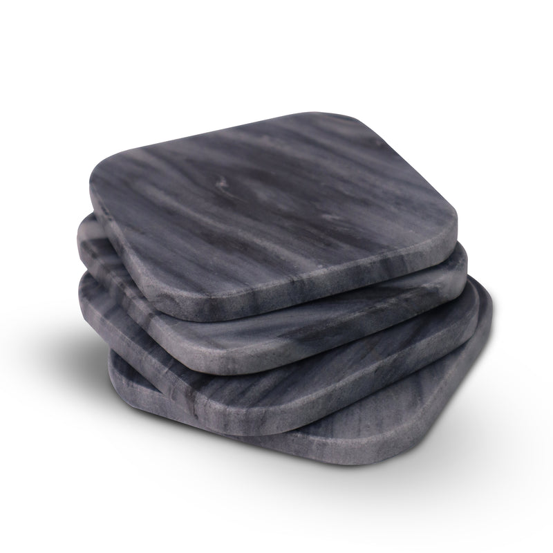 Marble Coaster Set Aqua Black - Handicraft Bazaar
