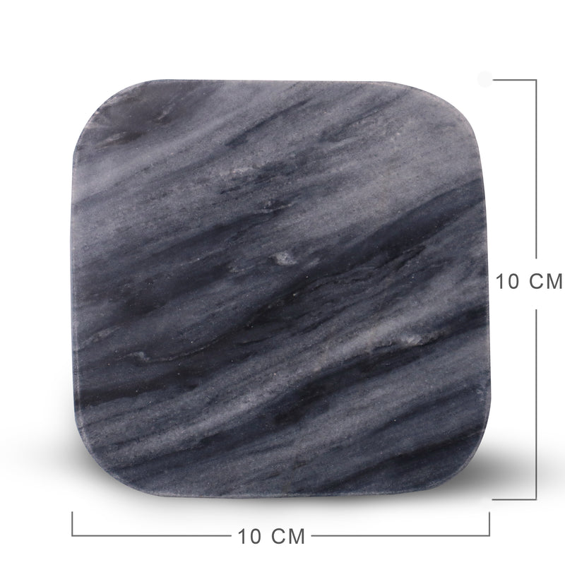Marble Coaster Set Aqua Black - Handicraft Bazaar