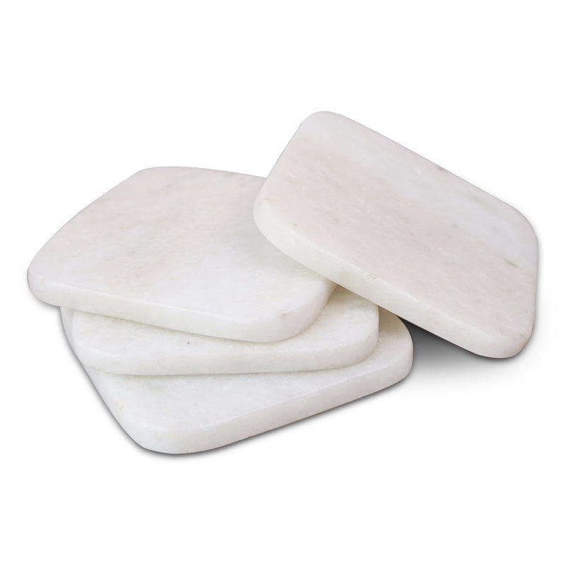 Marble Coaster Set (White) - Handicraft Bazaar