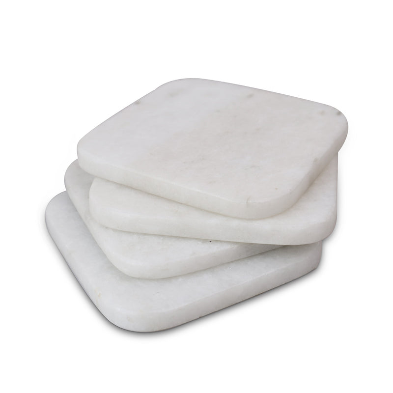 Marble Coaster Set (White) - Handicraft Bazaar