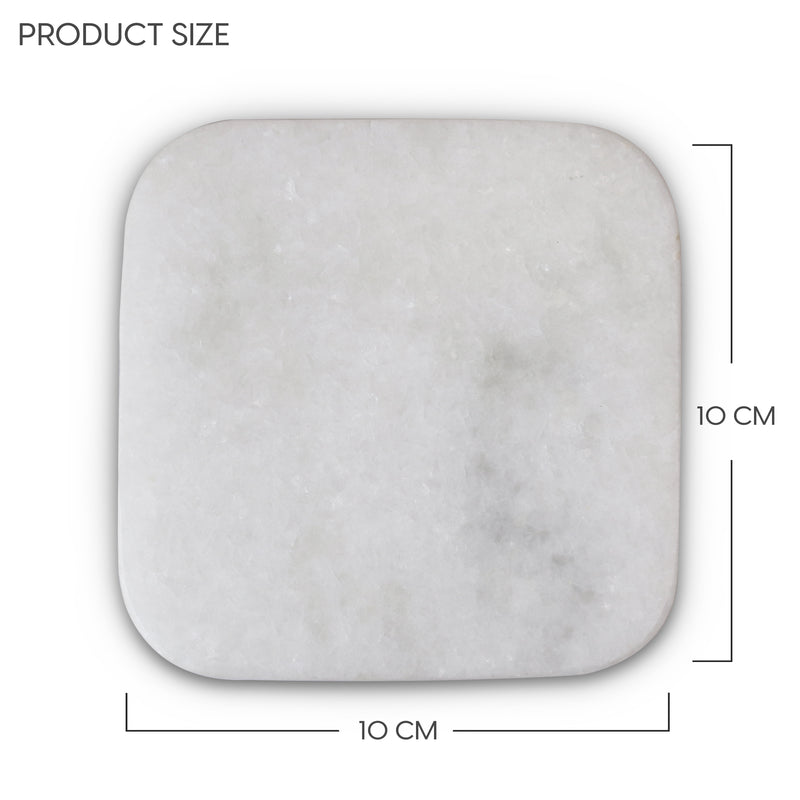 Marble Coaster Set (White) - Handicraft Bazaar