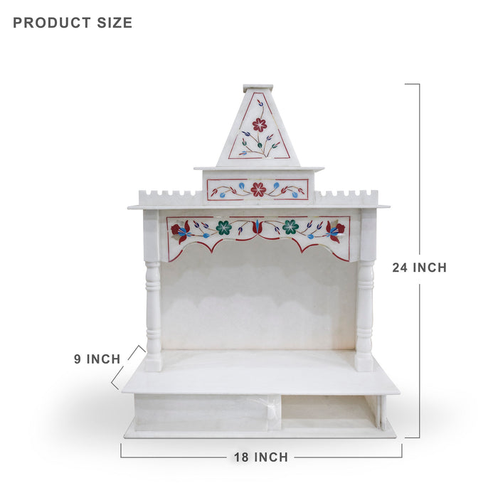 Marble Temple Red Inlay - Handicraft Bazaar