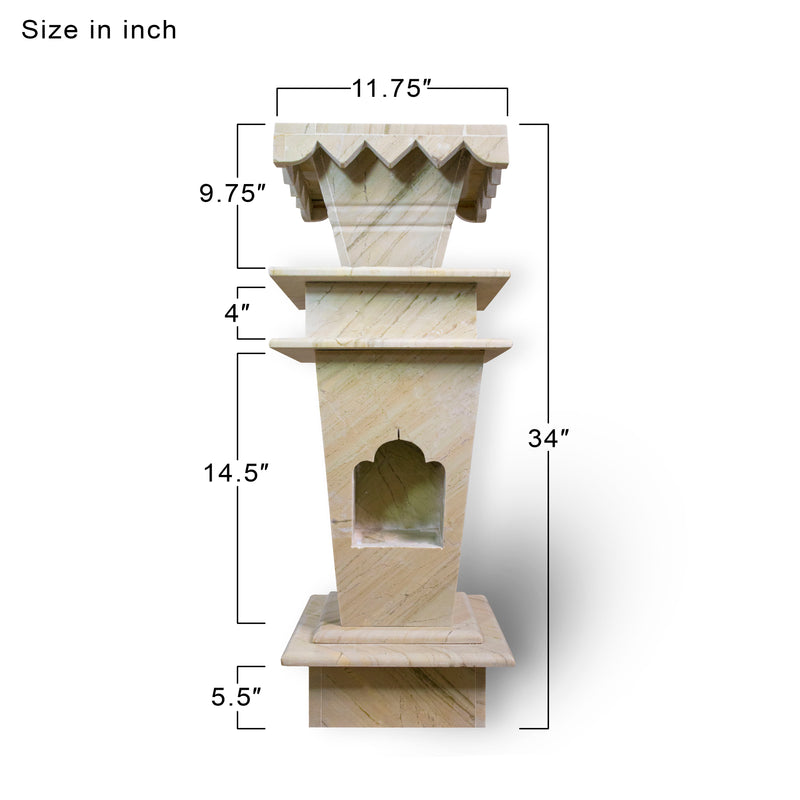 Marble Tulsi Pot, Katni Green - Handicraft Bazaar