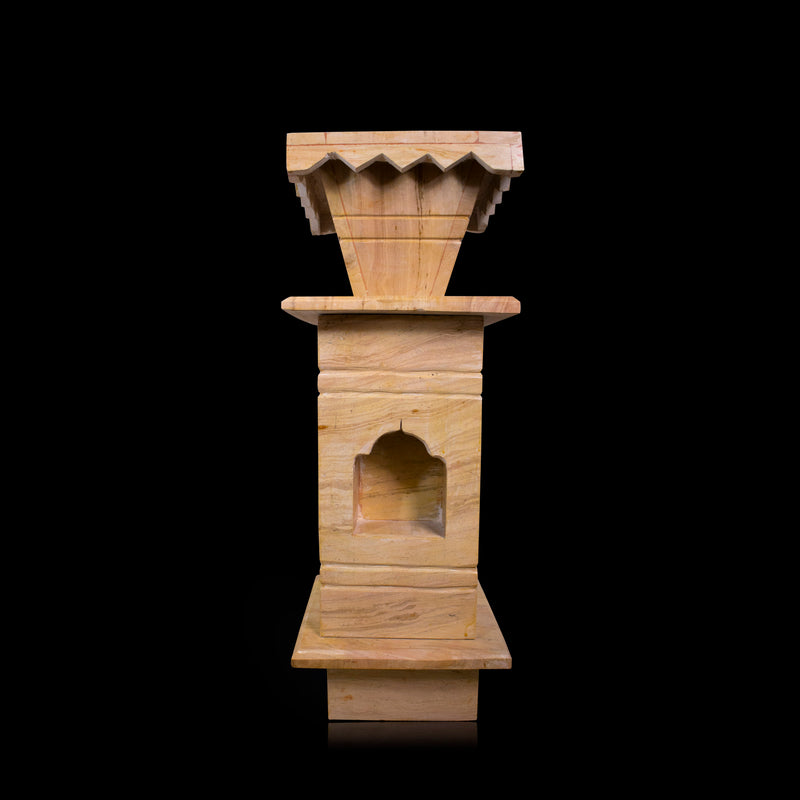 Marble Tulsi Pot, Brown - Handicraft Bazaar