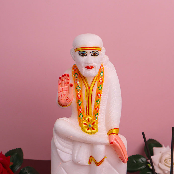 Sai Baba, White Marble Statue - Handicraft Bazaar