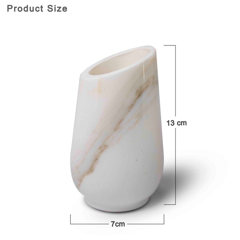 Marble Flower Vase, Statuario - Handicraft Bazaar
