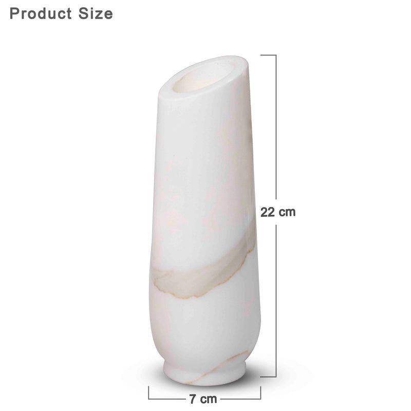 Marble Flower Vase, Statuario - Handicraft Bazaar