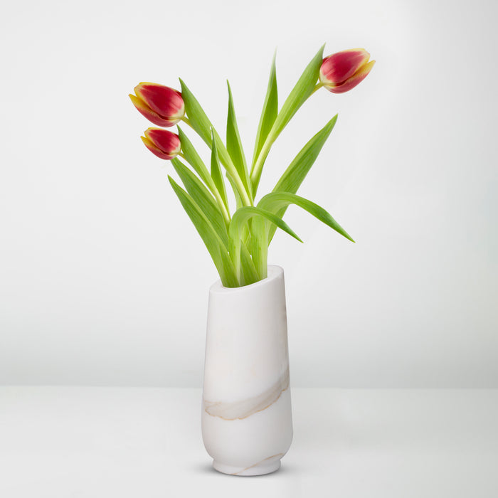 Marble Flower Vase, Statuario - Handicraft Bazaar