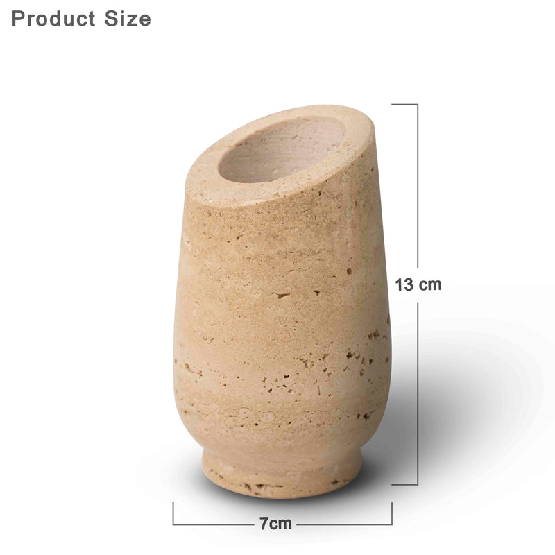 Marble Flower Vase, Travertine - Handicraft Bazaar