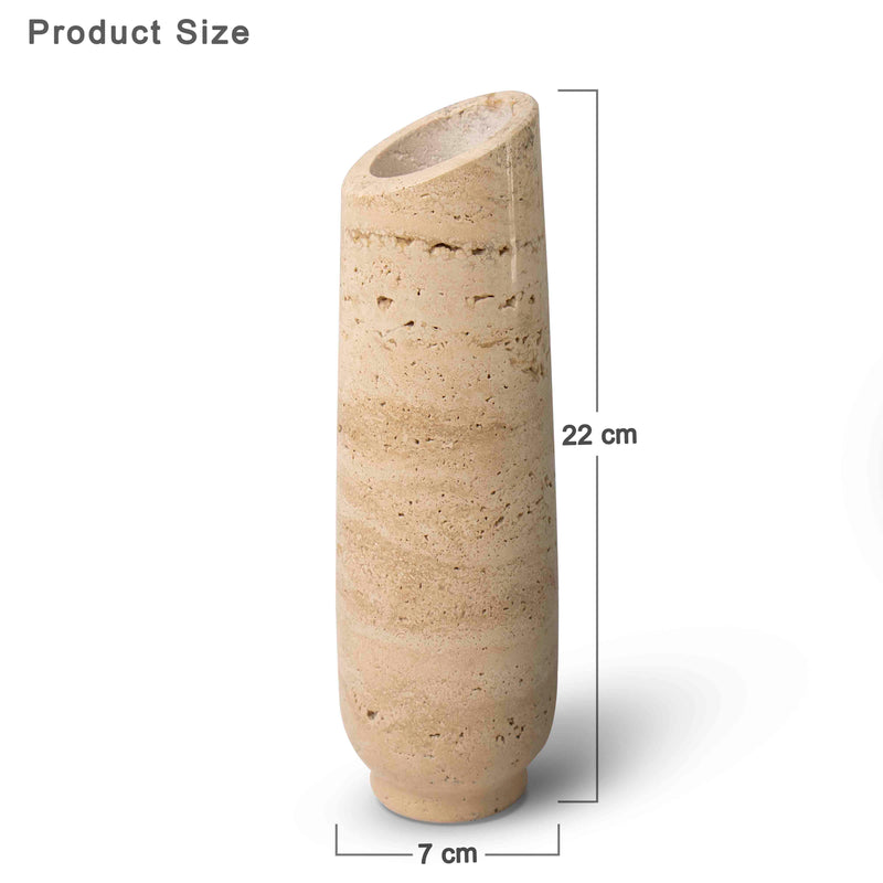 Marble Flower Vase, Travertine - Handicraft Bazaar