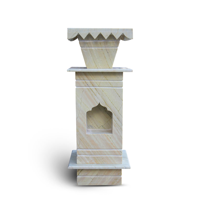 Marble Tulsi Pot, Green Katni Marble - Handicraft Bazaar